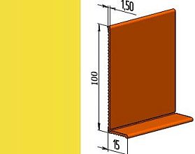 Гибкий напольный плинтус ПВХ JL100-1PC, цинково-желтый (RAL 1018), 1 м.п.