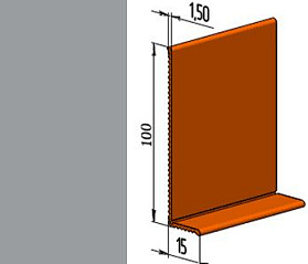 Гибкий напольный плинтус ПВХ JL100-1PC, серый (RAL 7040), 1 м.п.