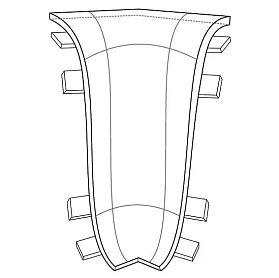 Угол внутренний для плинтуса Идеал Классик-55, К-П55-В (пластиковый с кабель-каналом) 201 Дуб, 55мм