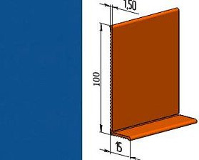 Гибкий напольный плинтус ПВХ JL100-1PC, транспортный синий (RAL 5017), 1 м.п.