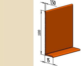 Гибкий напольный плинтус ПВХ JL100-1PC, светлая слоновая кость (RAL 1015), 1 м.п.