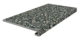 Ступень фронтальная клееная Kerama Marazzi Тосканская коллекция Бричиола KM6060G0021RGCF черный матовый обрезной 33x60x0,9