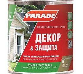 Эмаль Parade Classic А1 Декор & Защита универсальная алкидная матовая,  База А