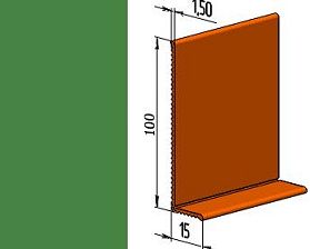 Гибкий напольный плинтус ПВХ JL100-1PC, майский зеленый (RAL 6017), 1 м.п.