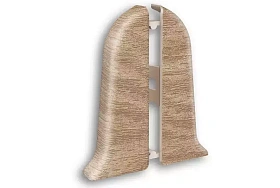 Торцевая заглушка (пара) для плинтуса Идеал Классик-70, К-П70-Тп 208 Дуб мокко, 70 мм