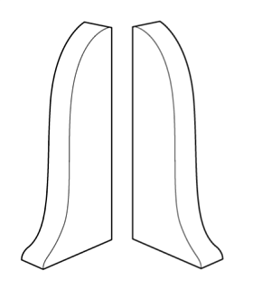 Торцевая заглушка (пара) для плинтуса Идеал Классик-55, К-П55-Тп 186 Алюминий, 55мм