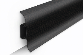 Напольный плинтус Идеал Классик К-П70п (c центральной планкой) 302 Венге черный, 2200мм/70мм/22мм, 1 м.п.