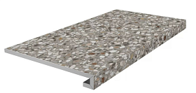 Ступень фронтальная клееная Kerama Marazzi Тосканская коллекция Бричиола KM6060G0011RGCF серый матовый обрезной 33x60x0,9