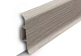 Напольный плинтус Идеал Классик К-П85п (пластиковый с кабель-каналом), 251 Ясень 2200мм/85мм/22мм, 1 м.п.