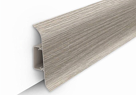 Напольный плинтус Идеал Классик К-П70п (c центральной планкой) 251 Ясень, 2200мм/70мм/22мм, 1 м.п.