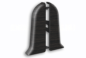 Торцевая заглушка (пара) для плинтуса Идеал Классик-70, К-П70-Тп 302 Венге черный, 70 мм