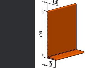 Гибкий напольный плинтус ПВХ JL100-1PC, сигнальный черный (RAL 9004), 1 м.п.