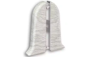 Торцевая заглушка (пара) для плинтуса Идеал Классик-70, К-П70-Тп 230 Дуб айсберг, 70 мм