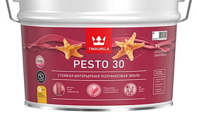 Эмаль стойкая универсальная для фасадов и интерьеров Tikkurila Pesto 30 алкидная  полуматовая, база C