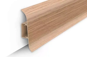 Напольный плинтус Идеал Классик К-П70п (c центральной планкой) 206 Дуб коньячный, 2200мм/70мм/22мм, 1 м.п.