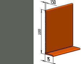 Гибкий напольный плинтус ПВХ JL100-1PC, зелено-серый (RAL 7009), 1 м.п.