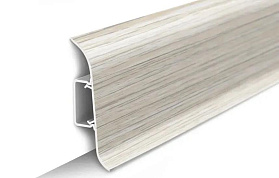 Напольный плинтус Идеал Классик К-П70п (c центральной планкой) 252 Ясень белый, 2200мм/70мм/22мм, 1 м.п.