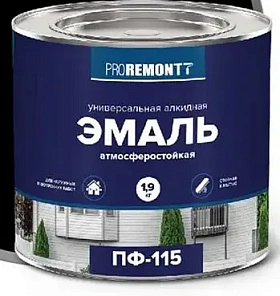 Эмаль ПФ-115 PROREMONTT черный ,Л-С