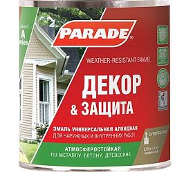 Эмаль Parade Classic А1 Декор & Защита универсальная алкидная матовая,  База C