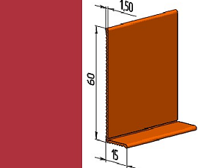 Гибкий напольный плинтус ПВХ JL100-1PC, восточный красный (RAL 3031), 1 м.п.