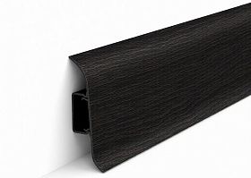 Напольный плинтус Идеал Классик К-П55п (пластиковый с кабель-каналом) 302 Венге черный, 2200мм/55мм/22мм, 1 м.п.