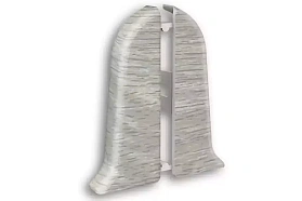 Торцевая заглушка (пара) для плинтуса Идеал Классик-85, К-П85-Тп 253 Ясень серый, 85мм