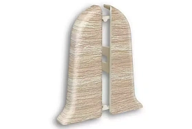 Торцевая заглушка (пара) для плинтуса Идеал Классик-85, К-П85-Тп 218 Дуб европейский, 85мм