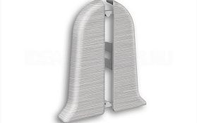 Торцевая заглушка (пара) для плинтуса Идеал Классик-55, К-П55-Тп 187 Алюминий темный, 55мм