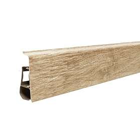 Напольный плинтус Arbiton Indo (пластиковый с кабель-каналом) 49 Дуб Севиль 70х26мм, 1 м.п.