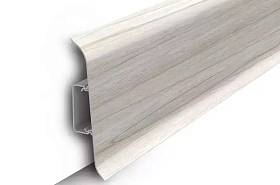 Напольный плинтус Идеал Классик К-П85п (пластиковый с кабель-каналом), 267 Клен белый 2200мм/85мм/22мм, 1 м.п.