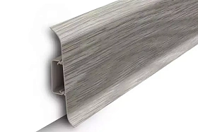 Напольный плинтус Идеал Классик К-П85п (пластиковый с кабель-каналом), 253 Ясень серый 2200мм/85мм/22мм, 1 м.п.