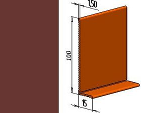 Гибкий напольный плинтус ПВХ JL100-1PC, красно-коричневый (RAL 8012), 1 м.п.