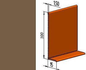 Гибкий напольный плинтус ПВХ JL100-1PC, бледно-коричневый (RAL 8025), 1 м.п.